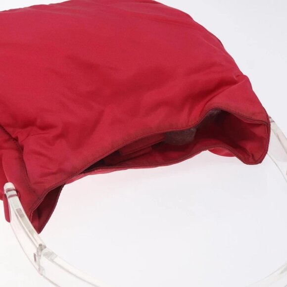 PRADA Hand Bag Nylon Plastic Pink Clear Auth mr1402 - Picture 7 of 14